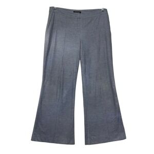 Lafayette 148 Blue Cotton Lightweight Wide Leg Trousers Neutral Quiet Luxury 12